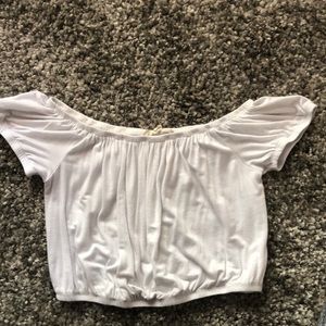 PacSun of the shoulder white crop top